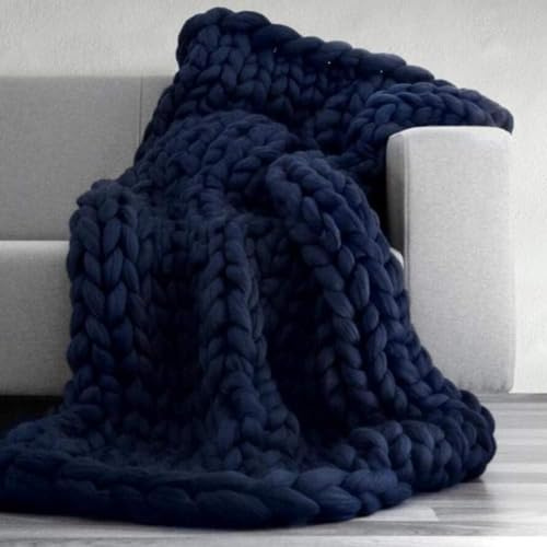 DLLDQBD Weiche Handgestrickte Gewichtsdecke, Grob Gestrickte Decke, Chenille-überwurf, Heimdekoration, Gemütliche Decken Für Bett Oder Sofa(Size:100X150,Color:F)