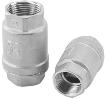 Vertikales Rückschlagventil aus Edelstahl 304, 1/2-1 DN15-DN25 Innengewinde for Wasser- und Luftsysteme – federbetätigt in Industriequalität(1)