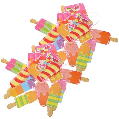 FOYTOKI 2 Stück Hawaii Eis Am Stiel Banner Bunt Leichtes Papier Hängedekoration für Sommerliche Hawaii Party Lustige Ice Pop Girlande