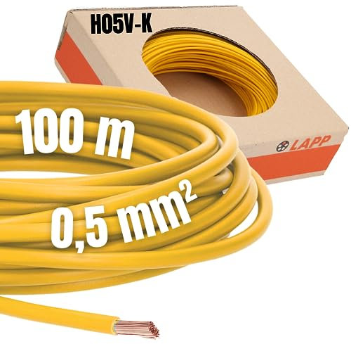 Lapp H05V-K 4510111 - Filo di cablaggio 1 x 0,50 mm², 100 m, colore: Giallo