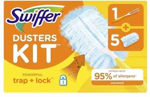 Swiffer 180 Dusters Starter Kit Unscented Scent, 1 Set (Packaging May Vary)