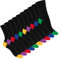 Footstar Damen und Herren Baumwoll-Socken (10 Paar) mit abgesetzter Ferse und Spitze - Schwarz 35-38