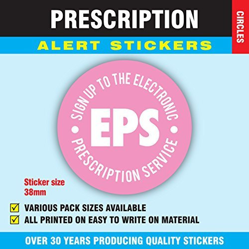 1,000 - 38mm - Rezept Alarm Aufkleber / Etikett - Geliefert Auf Einer Rolle - Rosa EPS