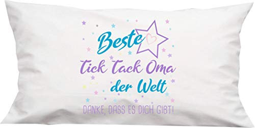 ShirtInStyle Kissen, Beste Tick Tack Oma der Welt, Danke, DASS es Dich gibt! Kuschelkissen Sofa Kissen, 40x80cm