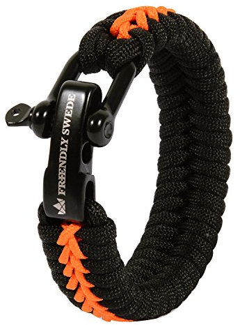 The Friendly Swede Paracord Survival Armband mit Micro-Cord - größenverstellbar (Orange Medium)