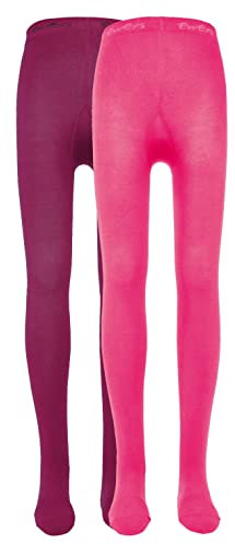 EWERS 2-Pack Collant per Bambini a Tinta Unita, Rosa Doppia Confezione di Collant in Cotone per Bambine e Bambini, Made in Europe, Taglia 122-128