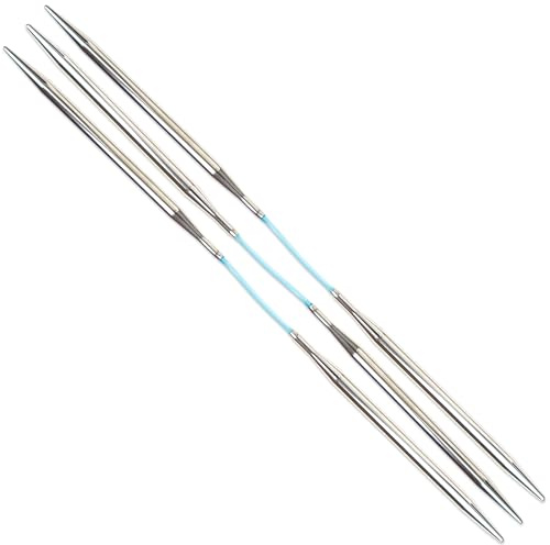 skacel by addi Flexiflips Basic Double Pointed Knitting Needles, 8 Inch (20 cm) Plated Brass Tips with Flexible Nylon Cord, 3.75 mm (US Size 5)