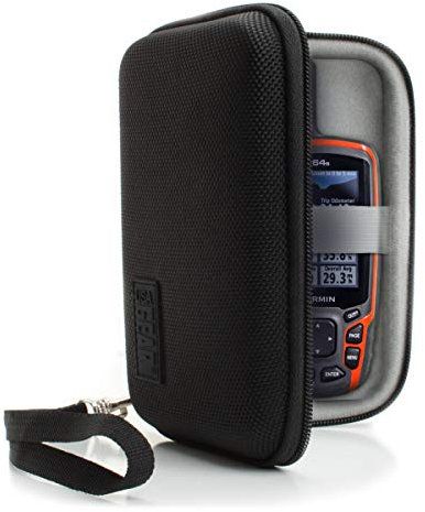 USA GEAR Travel Electronics Organizer - 6.5 Inch Zipper Case with Hard Shell Exterior and Accessory Pocket - Charger, Accessory, Cable Travel Organizer - Black