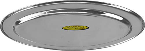Oval Stainless Steel Serving Tray Platter Plate 45cm