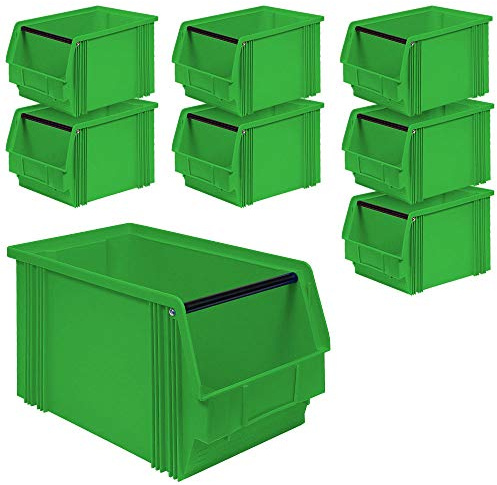 BRB 8x Sichtbox CLASSIC“ FB 3 mit Tragstab, LxBxH 350/300x200x200 mm, Inhalt 12 Liter, grün