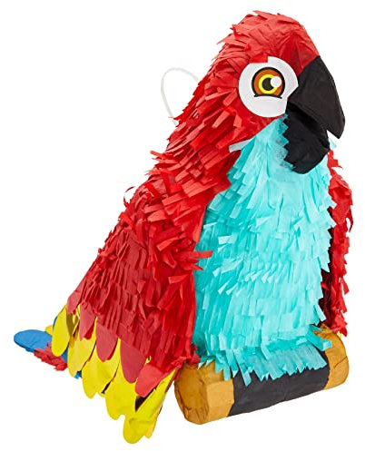 Kleine Papagei-Pinata, Geburtstag, Piraten-Party, Zum Befüllen mit Süßigkeiten und Geschenken, 37 x 35 x 15.2 cm