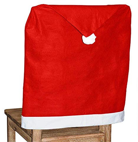 Molinter Stuhlhusse Weihnachten Stuhlüberzug Stuhlbezug Nikolaus Stuhlabdeckung für Weihnachtstisch Esszimmer Haus Dekoration (2 Stück)