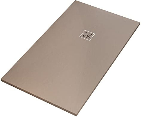 OLIMPO DOCCE - Piatto doccia in marmoresina Tortora effetto pietra cemento PASSION - 100x100