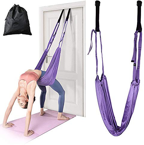 KimDaro Taille Rücken Bein Stretch Strap/Yoga Fitness Band Bein Stretching Assist Trainer Yoga Stretcher Rücken Bend Split Inversionsgurt für Fitness, Tanz, Ballett, Gymnastik (lila)