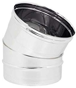 Curva Codo de 45° para chimenea de acero inoxidable estufa (D 80)