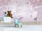 Papier peint photo pour chambre d'enfant Motif licornes de la forêt rose 366 x 254 cm