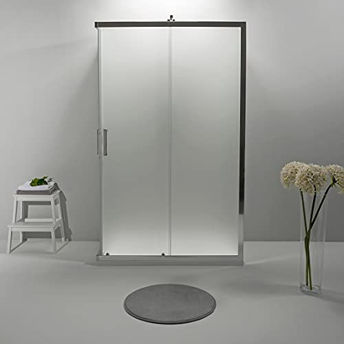 Box Doccia 3 Lati - Cabina Doccia con Porta Scorrevole, Cristallo Temperato 6mm, Anticalcare con Profilo Cromato e Chiusura Magnetica (70x120x70, Opaco)