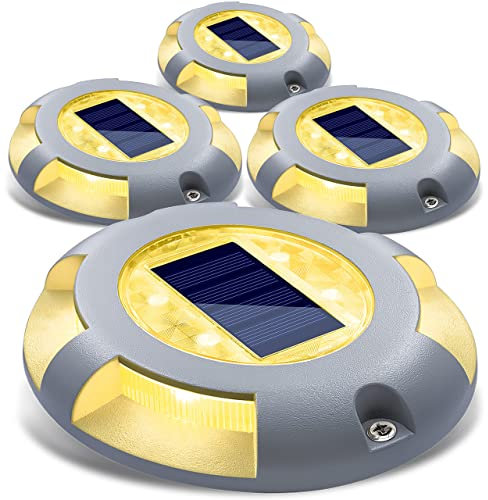 Siedinlar Solar Bodenleuchten Solarlampen für Außen Solarleuchten Warmweiß LED Licht wasserdichte für Garten Rasen Auffahrt Weg - 4 Stück
