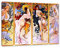Pixxprint Alfons Mucha - Vier Jahreszeiten, Größe: 100x70cm, Leinwandbild, fertig gespannt, Wandbild, Dekoration, Kunstdruck, kein Poster