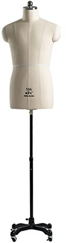 SRNSAEB Schaufensterpuppe Männlich Weiße Schneiderbüsten Zum Nähen, Ansteckbare Styropor-Halbpuppe Mit Fahrgestell, Verstellbarer Schaufensterpuppen-Torso Für Schneiderinnen (Size : XL-Model 100)