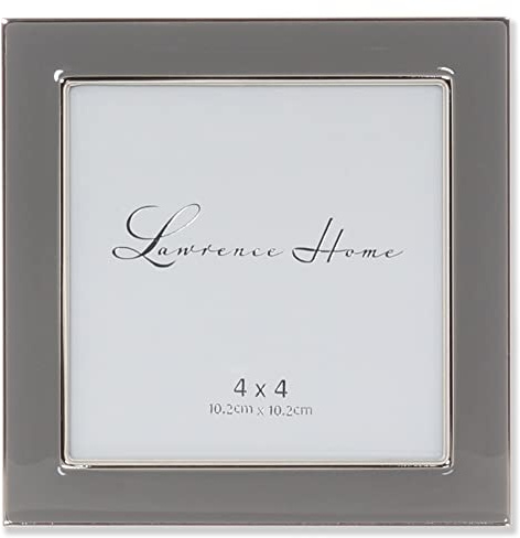Lawrence Frames Metal and Enamel Picture Frame, Gray, 4x4