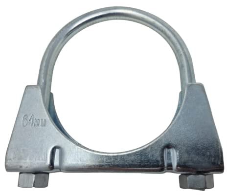 64mm Universal U Bolt Exhaust Clamps - Heavy Duty Clamp & Nuts (Pack of 2)