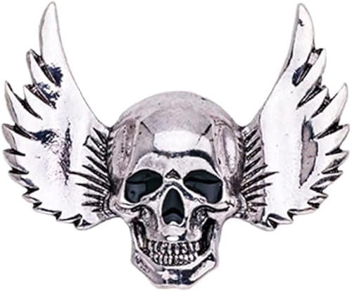 Anstecknadel mit geflügeltem Totenkopf, einfache Totenkopf-Anstecknadel für Halloween, Party, Kostüm, Brosche, Zink