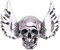 Anstecknadel mit geflügeltem Totenkopf, einfache Totenkopf-Anstecknadel für Halloween, Party, Kostüm, Brosche, Zink