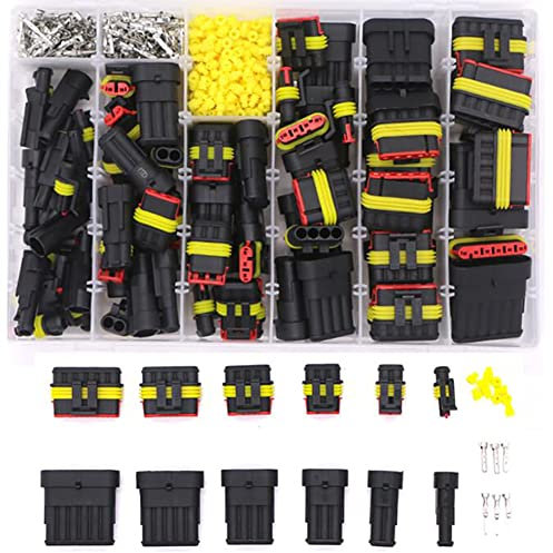 Terminale Elettrico Per Auto Impermeabile,Asudaro 708 Pezzi Connettori Maschio E Femmina A 1/2/3/4/5/6 Poli Per Autovetture Connettore Per Terminali Elettrici Per Moto Scooter Auto Camion Roulotte