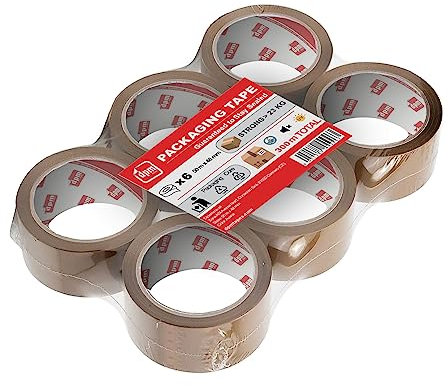 Dpm tapes Packaging Tape – Verpackungsband, Klebeband, Versand, Umzug, Reißfest, Lösungsmittelfrei, Stark und Leise, 50 m x 48 mm, (Braun/Havanna)