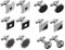 JewelryWe Manschettenknöpfe Herren - 6 Paar Rund Rechteck Quadrat Achteck Kugel Strass Cufflinks Männer Legierung Manschetten Knöpfe Geschenk für Hochzeit Verlobung
