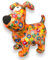 Pomme Pidou Spardose Hund Hugo Blumen Motiv in orange Sparschwein aus Keramik mit Tiermotiv H20,2 x B10,5 x T19 cm farbenfrohe Sparbüchse als Geschenkidee