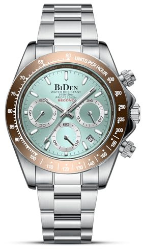 HANPOSH Herren Uhr Uhren Herren Chronographen Edelstahl Wasserdicht Armbanduhr Quarz Uhren mit Datum Business Uhr für Männer