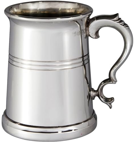 Zinn Krug Schwer 1 Pint Vanguard Flared Rim Deep Lined Rein Schwer Messgerät Bier Krug Möglich für Gravur Personalisierte Geschenke für Männer und Frauen