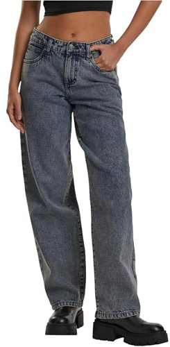 Urban Classics Ladies Mid Waist 90´s Jeans Dirty Washed, 26