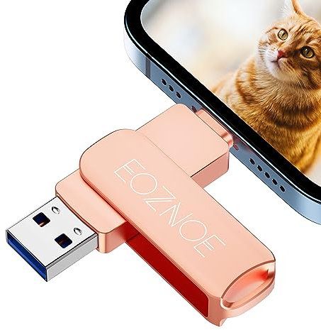 EOZNOE USB Stick 64 GB, Externer Speicherstick zum Speichern von mehr Fotos und Videos. USB 3.0 Foto Stick aus Metall für iPhone, High-Speed Kompatibel mit Phone/Android/PC