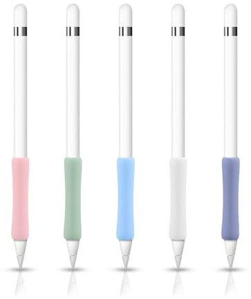 5 Pezzi Grip Morbido per Apple Pencil 1st 2nd / Apple Pen USB C, 6 x 1,3cm Multicolore Impugnature in Silicone Compatibile con iPad Stylus Pencil (5 Colori)