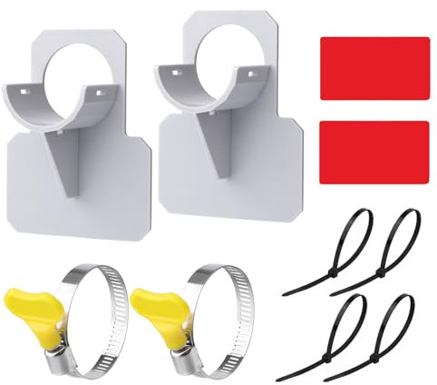 NQEUEPN 2 uds Soporte para Manguera de Piscina, Soporte para Tuberías de Piscina con Abrazaderas de Acero y Bridas para Cables Accesorios para Piscinas Elevadas para Evitar Que Las Tuberías se Hundan