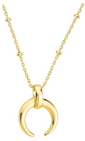 Sofia Milani - Damen Halskette 925 Silber - vergoldet/golden - Mond Anhänger - N0801