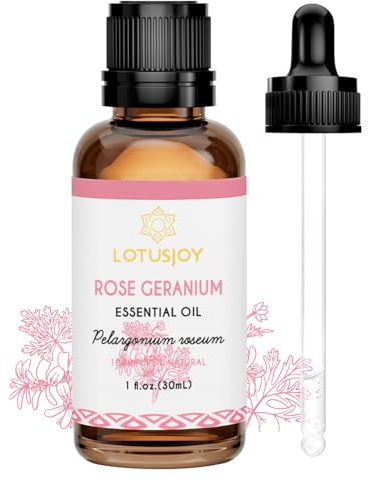 LOTUSJOY Rose Geranium Essential Oil, for Skin, Body, Diffuser, 1 Oz