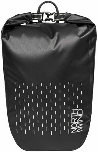 Northwind SINGLEBAG Barrier wasserdichte Gepäckträgertasche (15l Stauraum, Rollverschluss, Vertex-Befestigung, Reflektierend, Fahrradpacktasche)