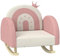 AIYAPLAY Kindersessel, Kindersofa mit Krone Dekor, Samtoptik, Kinderstuhl mit Regenbogen Rückenlehne, Schaukelstuhl für Kinder 1,5-3 Jahre, Kinderzimmer, Spielzimmer, Rosa
