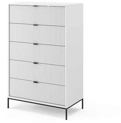 Vicco Kommode Eliza, Kommodenschrank, Weiß, 76 x 120 cm mit 5 Schubladen