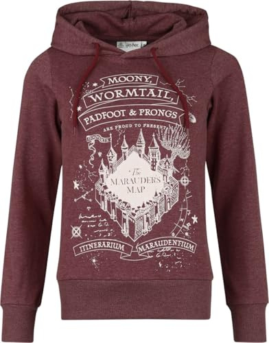 Harry Potter Karte des Rumtreibers Frauen Kapuzenpullover Bordeaux L