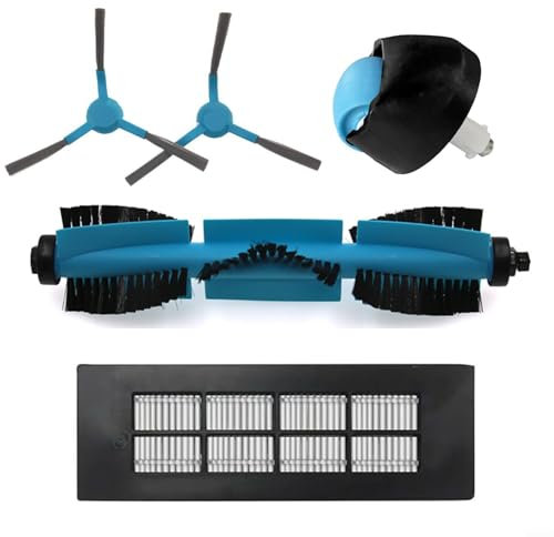 SMZhomeone Kit de rueda de filtro de cepillo principal para Conga 3090 3091 3092 Aspiradora Robot Set con 1 cepillo de rodillo 1 filtro 2 cepillos laterales 1 rueda omnidireccional Aislamiento del
