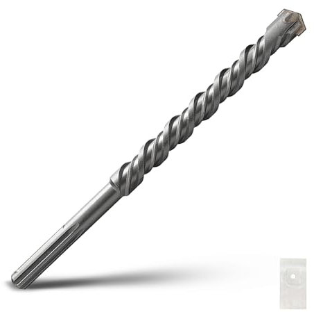 1-1/8 x 15 inch SDS Max Rotary Hammer Drill Bit, 28x380mm Carbide Tip Masonry Drill Bit,Concrete Drill Bit for Masonry, Brick, Stone, Concrete (Length :380mm / 15 inch, 28mm (1-1/8 in) Diameter)