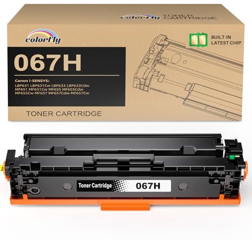 colorfly 067H 067 Toner Kompatibel mit Canon Toner 067H Schwarz für Canon i-SENSYS LBP631 LBP631Cw LBP633 LBP633Cdw MF651 MF655 MF657 MF651Cw MF655Cw MF657Cw MF655Cw MF655Cdw 57Cdw, 1 Pack