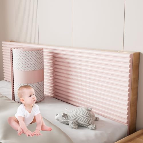 Wall Padding for Kids Autism - Soft Padded Wall Panels for Bedroom/Playroom/Nursery, DIY Cutting Upholstered Wall Panels Peel and Stick Headboard Self-Adhesive, Thickening Insulate(Pink,30x200 cm)