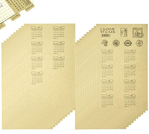 Onglets d'Index Adhésifs Papier Kraft Mensuels Autocollants de Planificateur Calendrier Onglets Stickers pour De Journal Des Livres Des Dossiers 120pcs