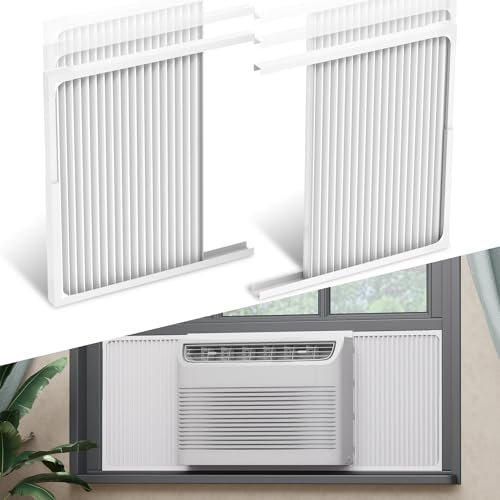 LBG Products Adjustable Window Air Conditioner Side Panels and Frame Set,Extra Wide Window AC Side Panel Fits for Most Window Air Conditioner Units 5,000-14,000BTU,Air Conditioner Side Panels 2 Pack